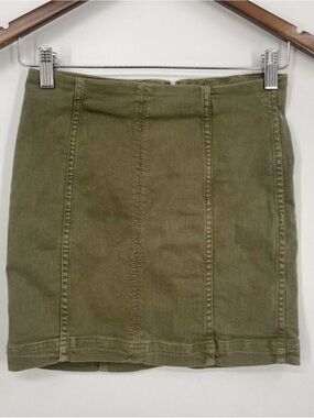 Free people olive Green Women's Mini Skirt size 0